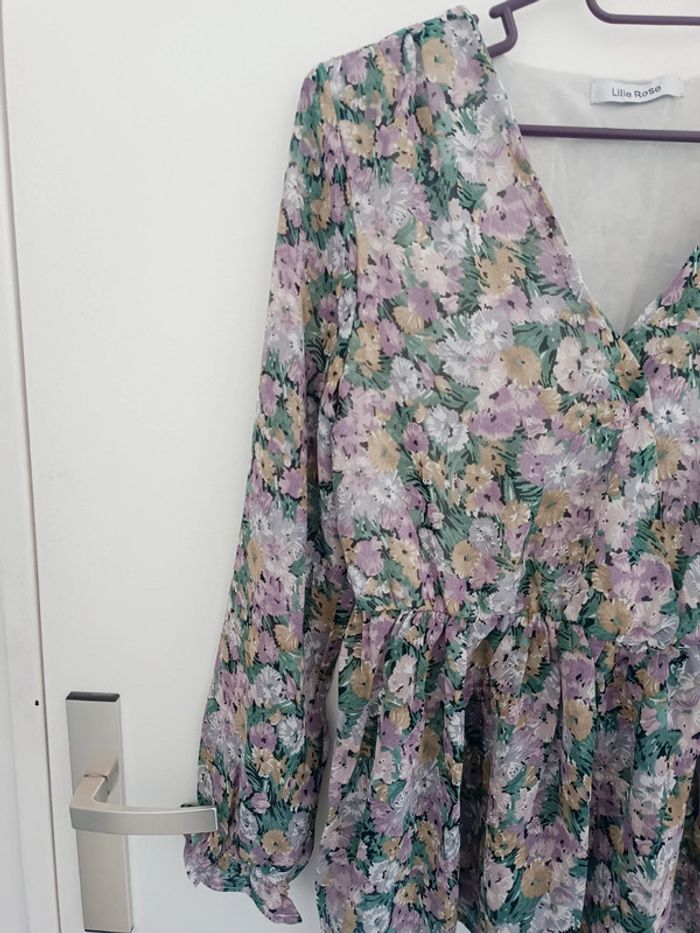 Blouse chemisier à fleurs Lilie Rose Taille S/M Neuf