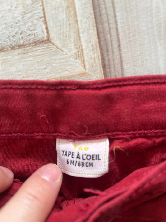 Pantalon rouge bordeaux 6 mois - photo numéro 4