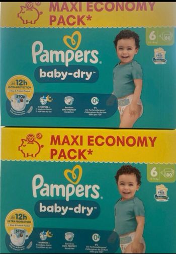 Couches normales Pampers baby dry taille 6