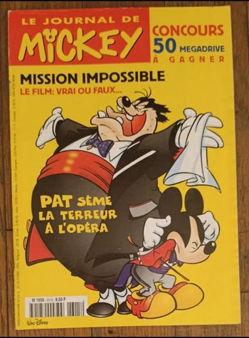 Ancien journal de mickey avec 4 fiches jeux + poster jeu N°2315 de 1996 vintage