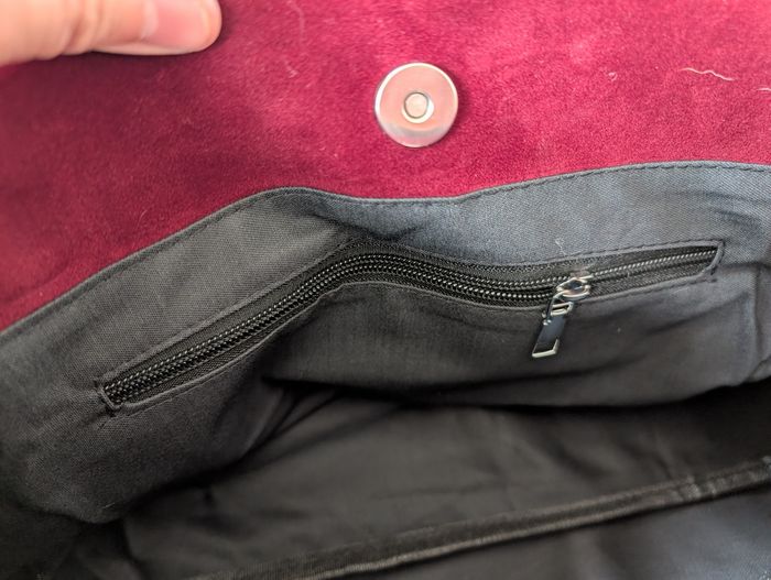 Magnifique sac à main en simili daim bordeau - photo numéro 5