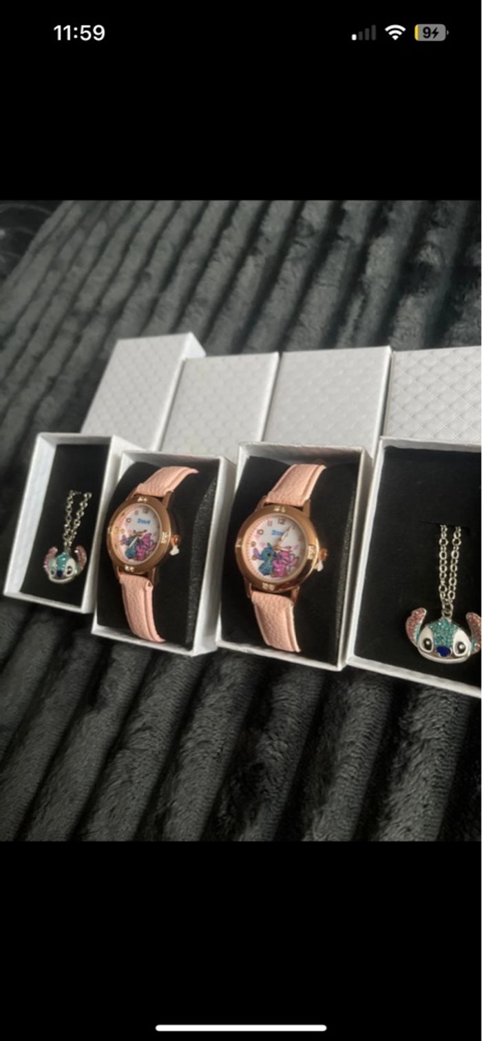 Lot 2 montres et 2 colliers stitch - photo numéro 4