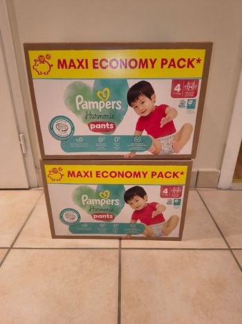 152 couches Pampers Harmonie Pants taille 4 (2 cartons de 76 couches) 🌿