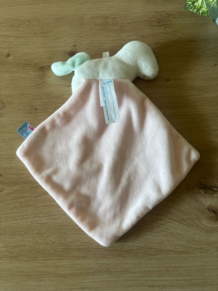 Doudou plat licorne mouchoir rose sucre d orge neuf - photo numéro 3