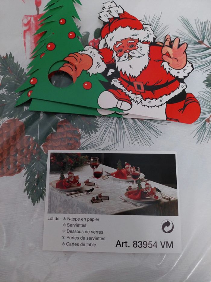 Set nappe de noel en papier vintage kitsch - photo numéro 4