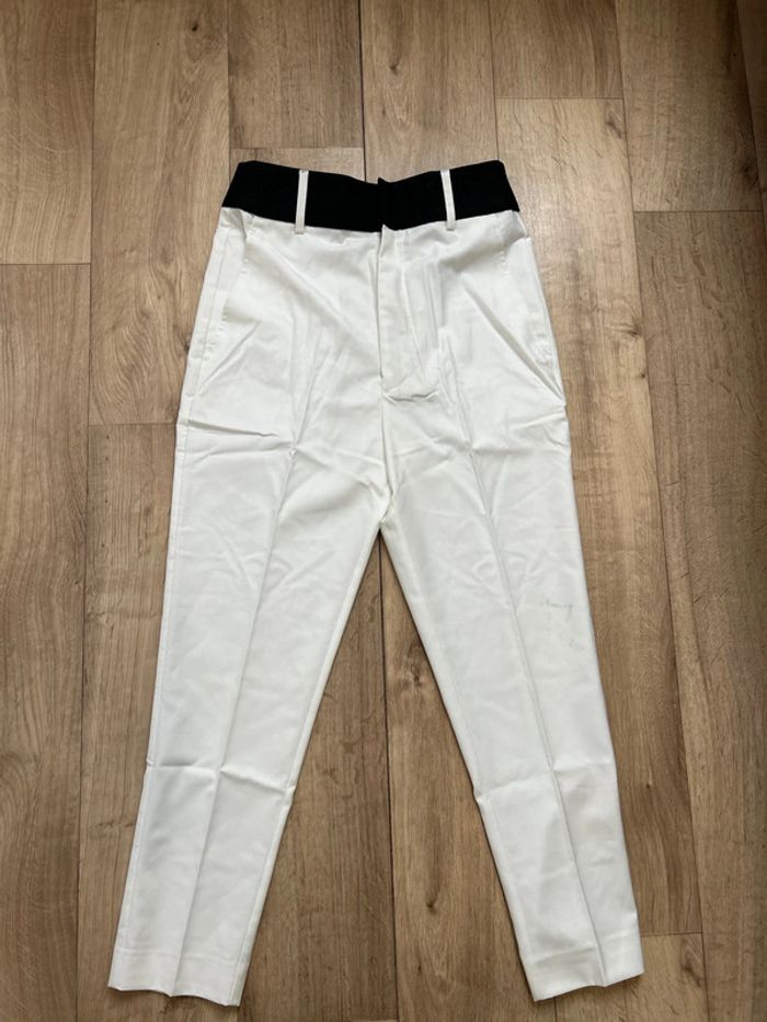 Pantalon School Rag blanc ceinture noire Pétunia 36