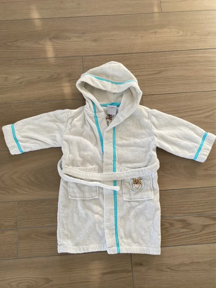 Peignoir carré blanc 4 ans en éponge