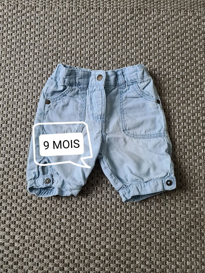 Short jean léger bleu clair mixte - 9 mois
