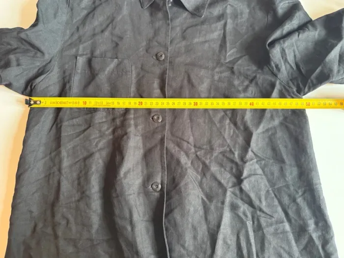 Blouse vintage en lin noir en très bon état taille 40 infinitif - photo numéro 10