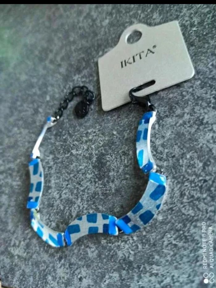Bracelet  bleu  et argenté  ikita - photo numéro 3