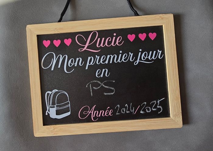 Ardoise personnalisée mon premier jour