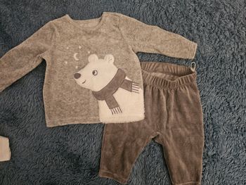 pyjama 2 pièces en velours 2-3mois/62cm