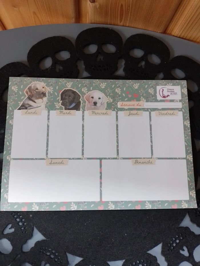 Semainier en papier