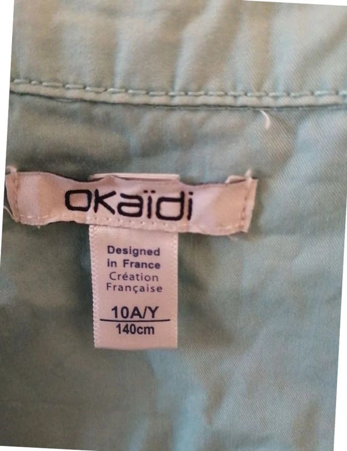 Chemise Okaïdi bleu clair taille 10 ans / 140 cm - photo numéro 3