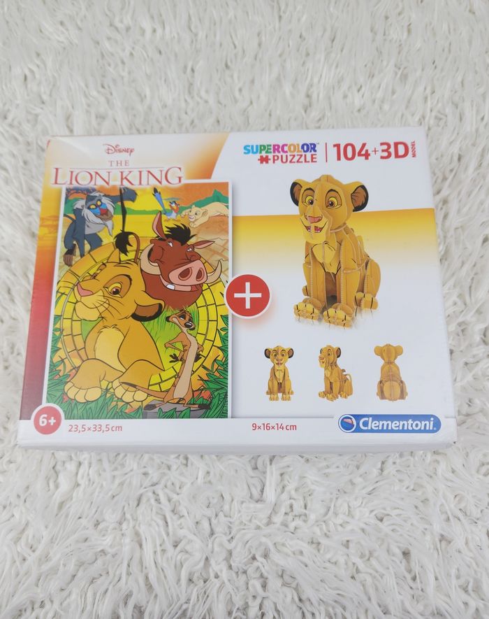 Puzzle 104 pièces + 3D Le Roi Lion The Lion King marque Clementoni 🎅
