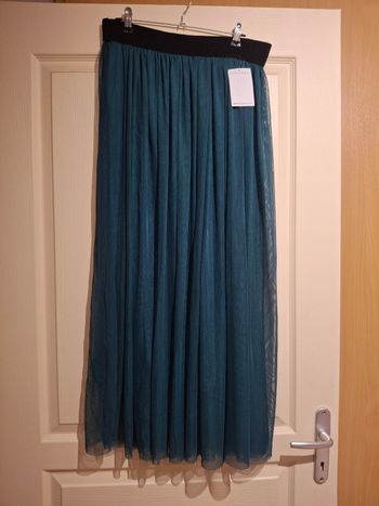 Jupe longue tulle bleu pétrole neuve étiquetée 