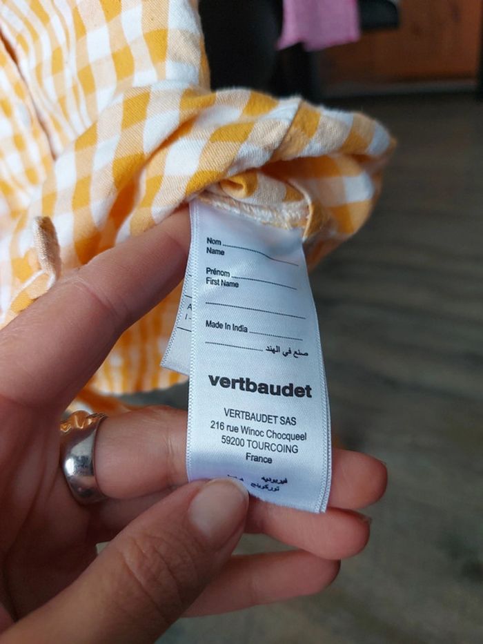 Blouse à nouer Vertbaudet vichy 4 ans - photo numéro 6