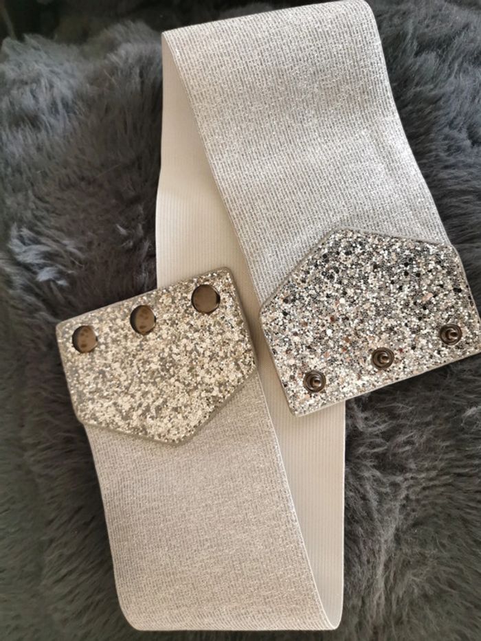 A21 ceinture gaine corset argenté fête - photo numéro 2