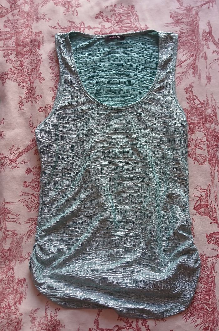 Débardeur vert clair pailleté Morgan