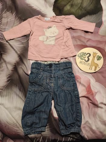 Ensemble haut et jean 3 mois