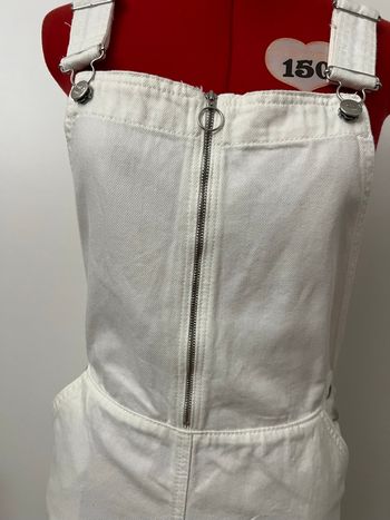 Salopette short en jean blanc Lola