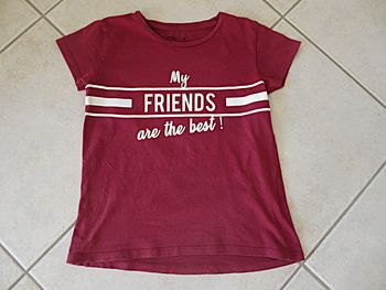 T-shirt manches courtes bordeaux fille Gémo - 10 ans