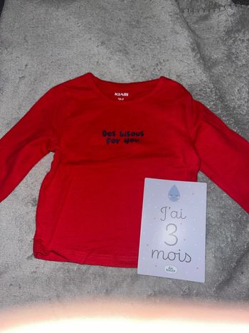 Tee shirt manche longue des bisous for you kiabi