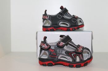 jolie sandales nus pieds rouge et noire 23