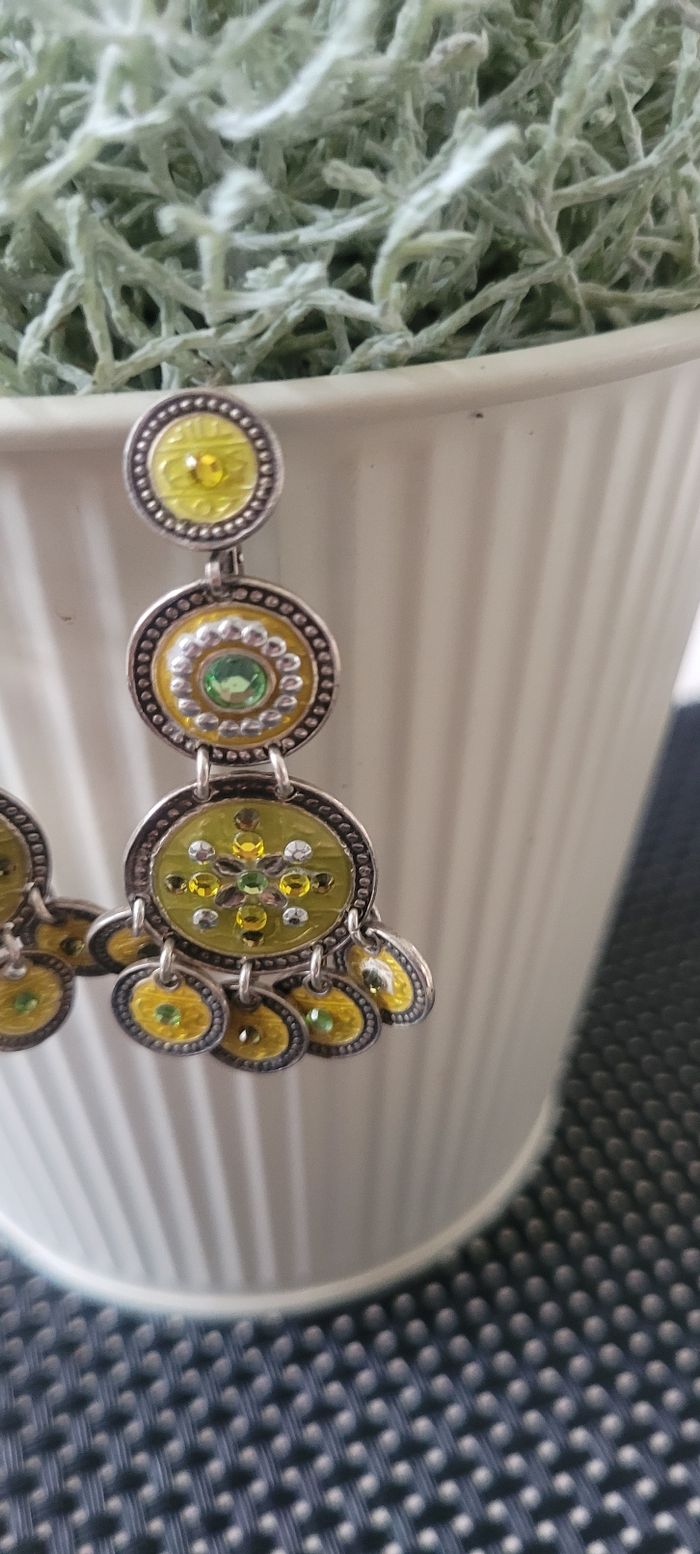 Boucles d'oreilles gas bijoux sequins excellent état - photo numéro 4