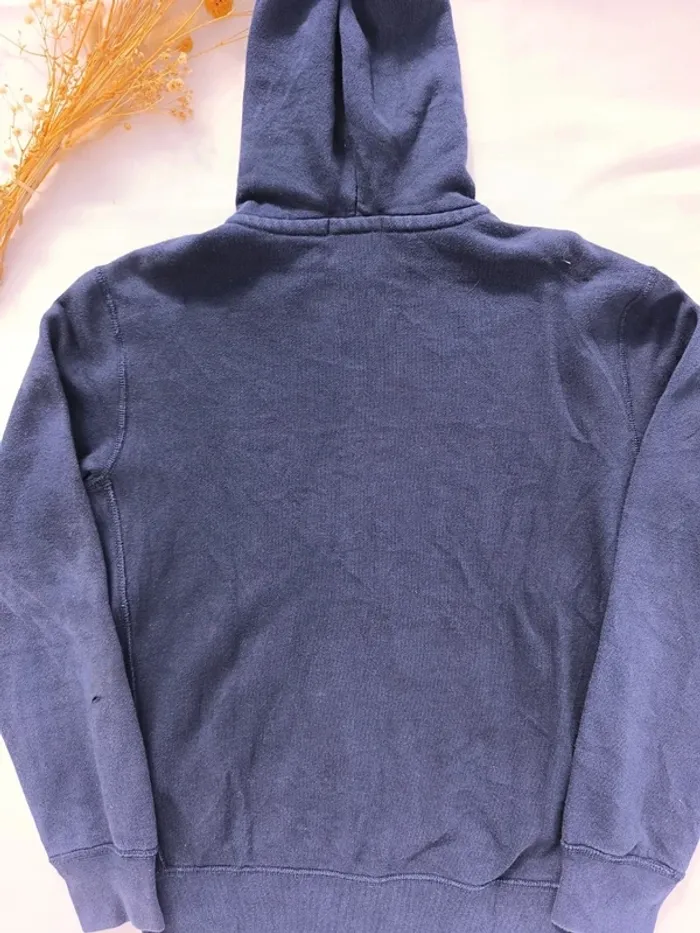 Sweat capuche zippé homme Ralph Lauren taille S bleu marine logo jaune - trou manche - photo numéro 17