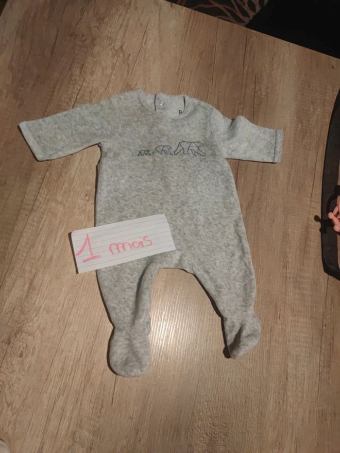 Pyjama/grenouillère velours mixte