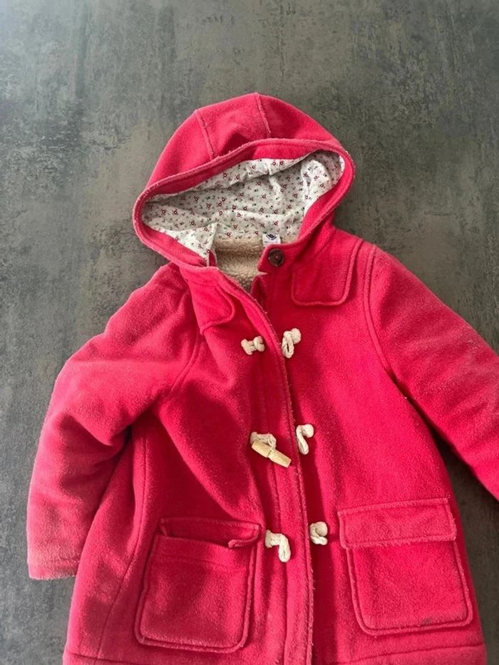 Duffel-coat rouge intérieur mouton petit bateau