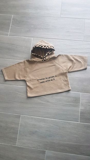 Sweat / pull à message humoristique 9-12 M