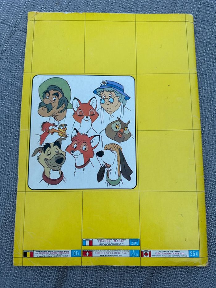 Album vignettes Panini grand format complet ancien Walt Disney Rox et Rouky autocollants - photo numéro 2
