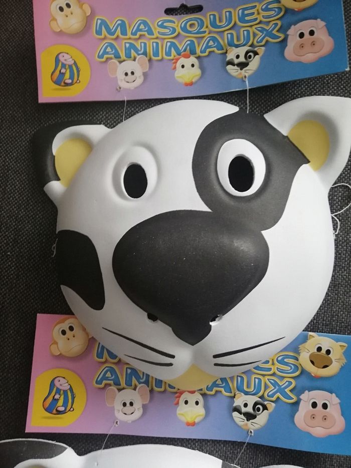 Lot de 4 masques chat en mousse pour déguisement - photo numéro 2