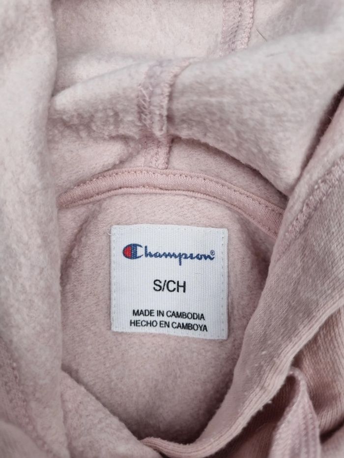 Sweat à capuche Champion rose – Taille S Femme (mesures en photos) - photo numéro 8