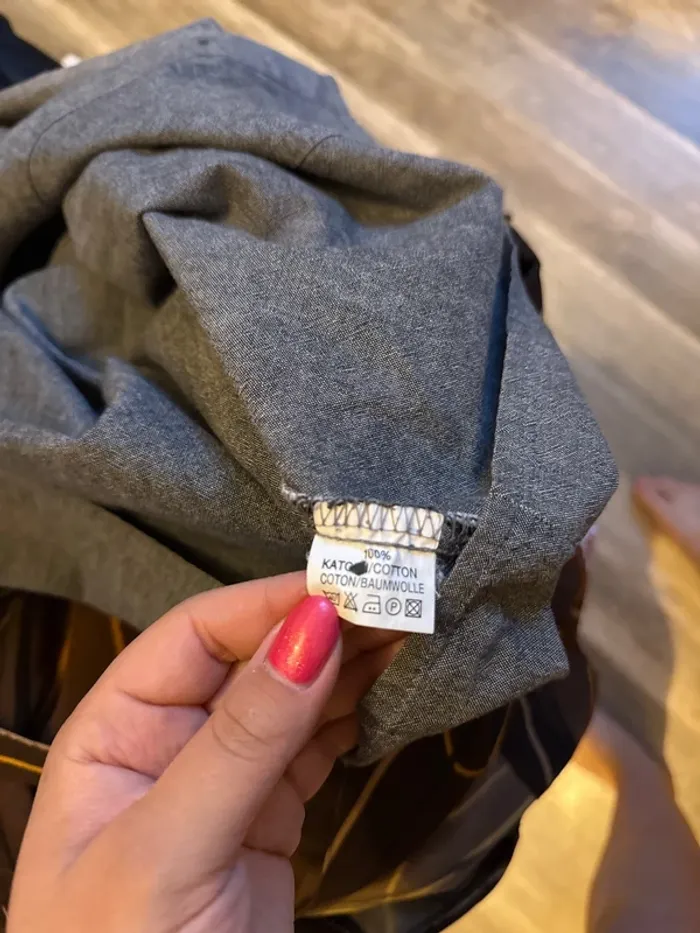 Chemise grise manches courtes en coton - photo numéro 6