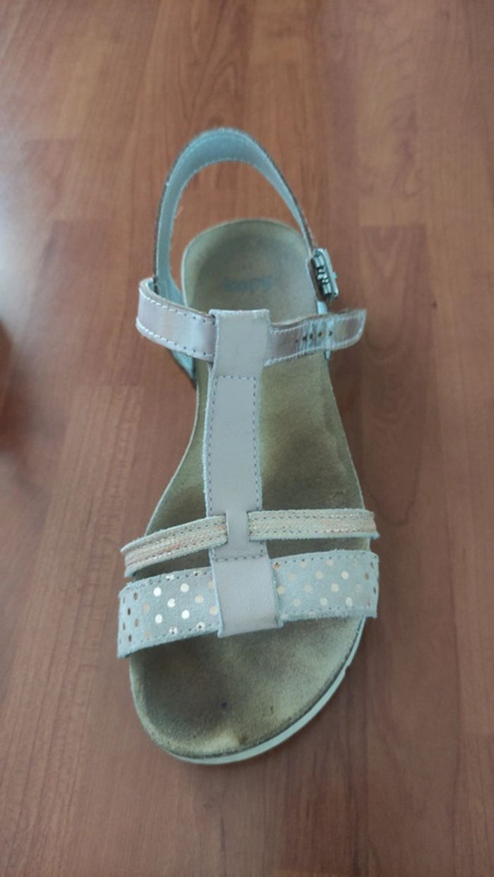 Nu-pieds rose semelle cuir pointure 34 - photo numéro 3