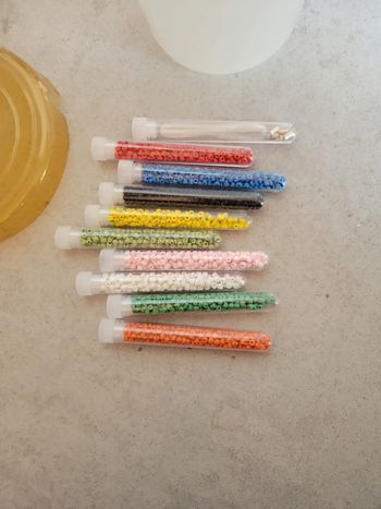 Geis lot de perle avec fil et fermeture pour colier ou bracelet perles gros format