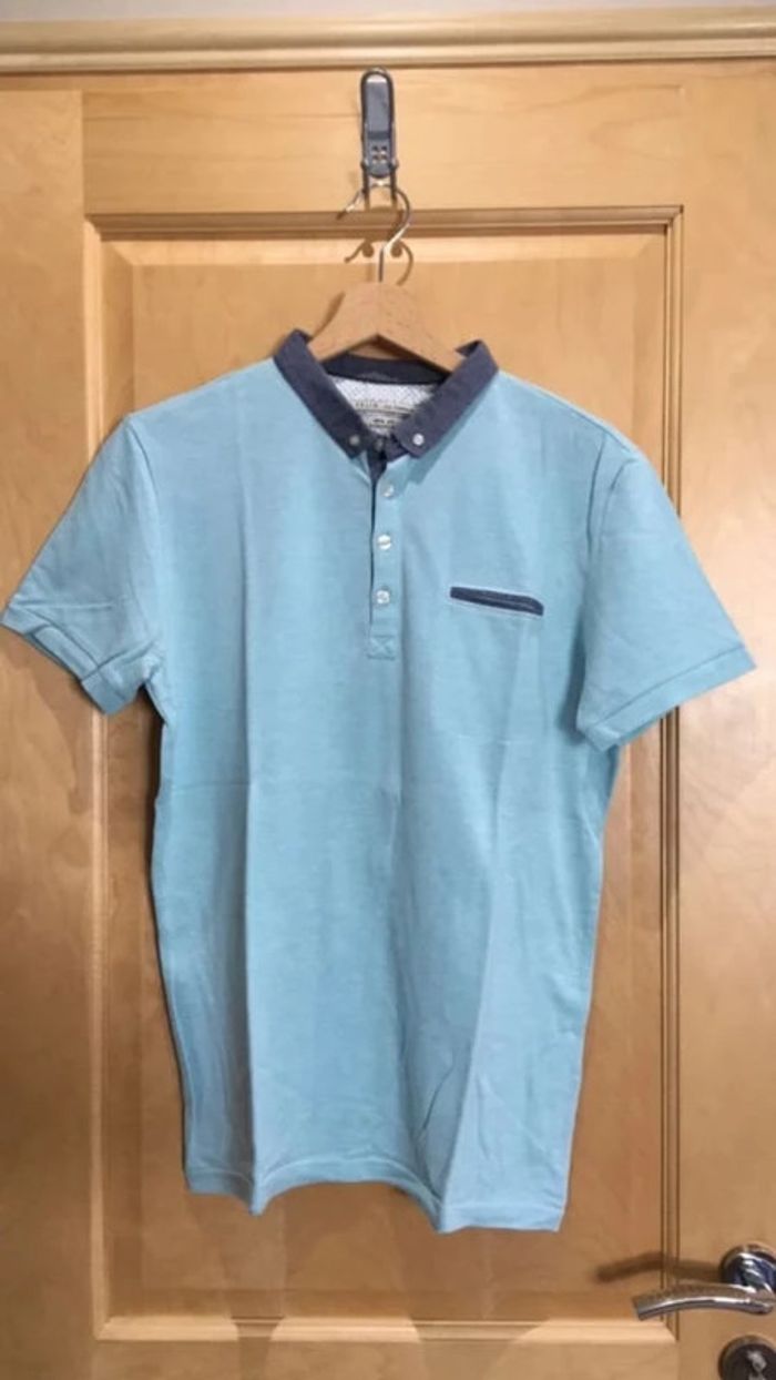 Polo célio turquoise slim fit