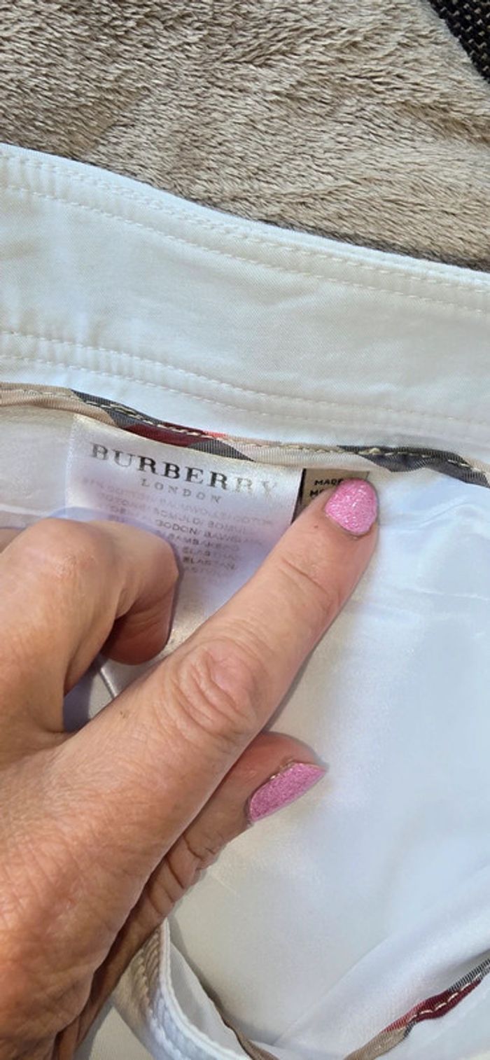 Pantalon Burberry London Blanc avec étiquettes - photo numéro 14