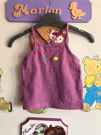 Débardeur violet à motifs, taille 3 mois, marque Kitchoun.