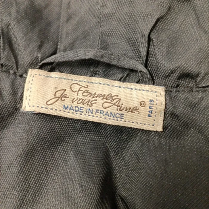 Veste créateur à volant - col et couture volants - Noir argenté Taille 44 A106 - photo numéro 9