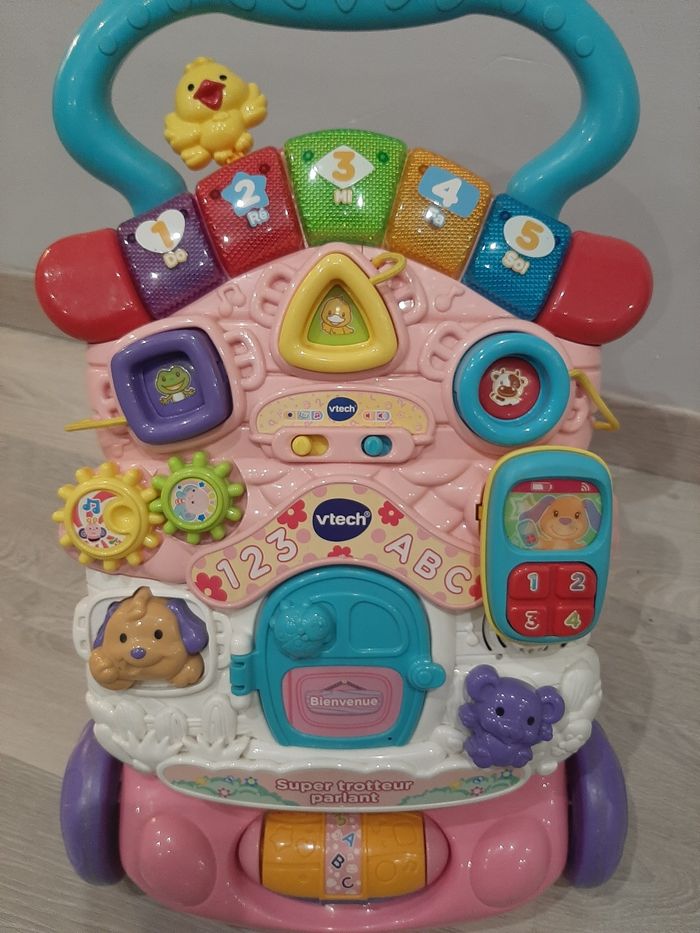 Trotteur parlant 2 en 1 rose - VTech - photo numéro 2