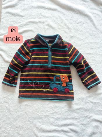Polaire à rayures 18 mois