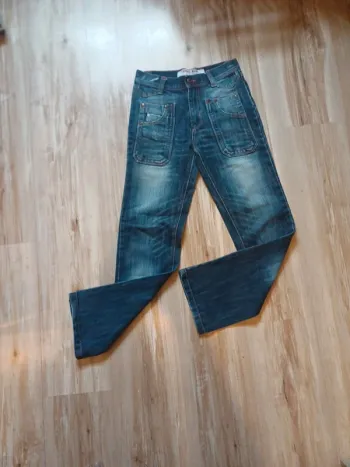 Joli pantan jeans droit délavé 12 ans