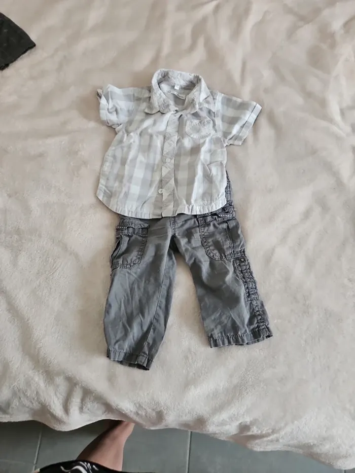 Ensemble pantalon tape à l'œil chemise kitchoun