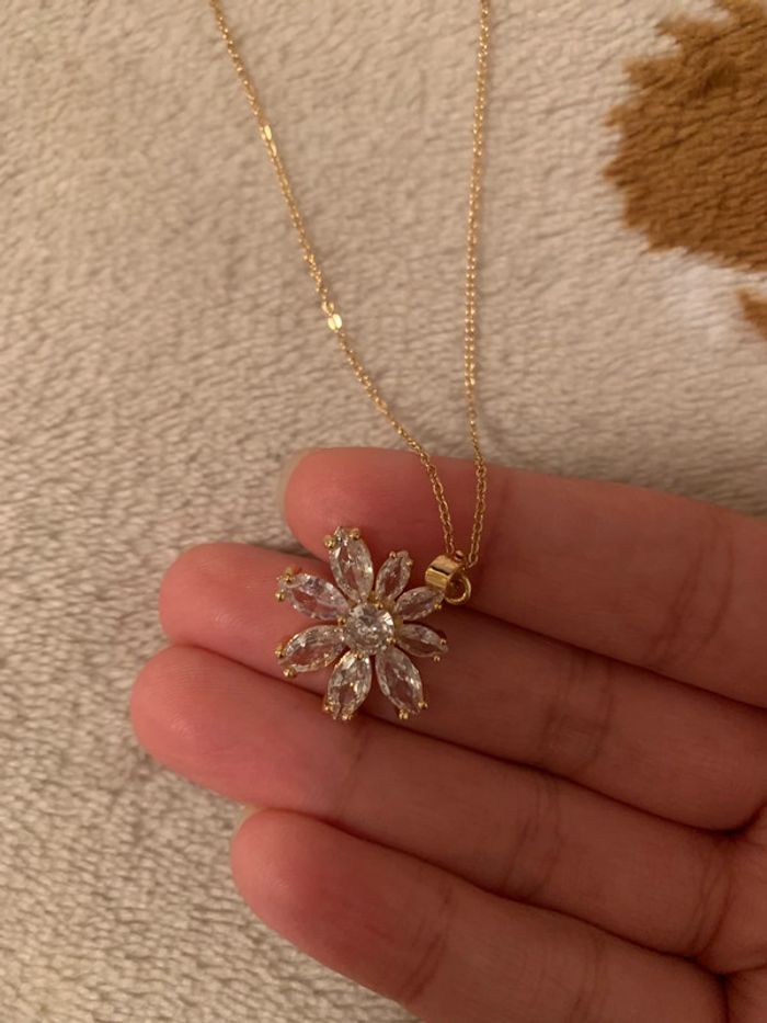 Collier fleur vintage en acier inoxydable - photo numéro 6