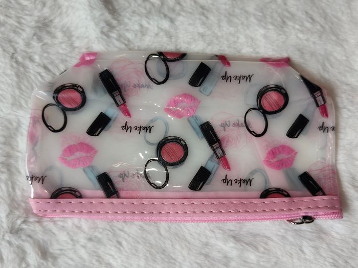 Trousse transparente Make Up rose – maquillage voyage 19x10 cm - photo numéro 6