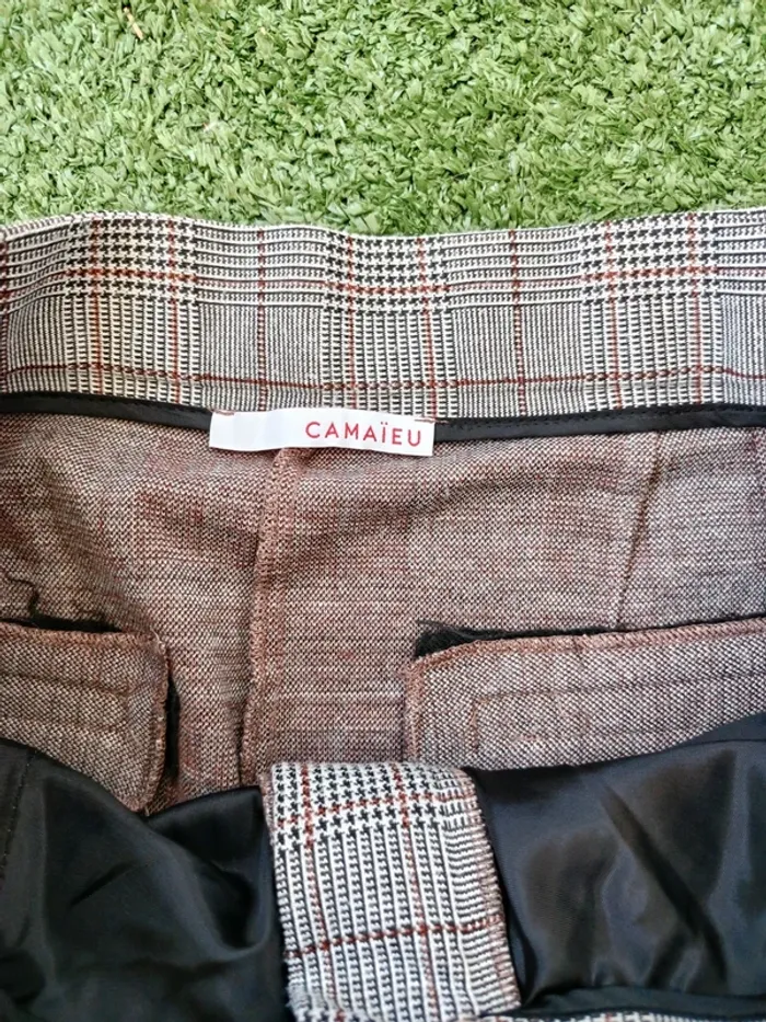 Pantalon slim a carreaux Camaieu taille S - photo numéro 3